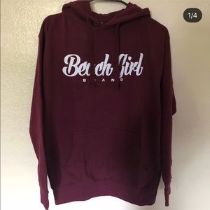 Beach Girl clothing brand maroon sweat set